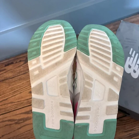 New Balance White Sneaker with Pink, Coral & Mint Accents - Picture 7 of 8